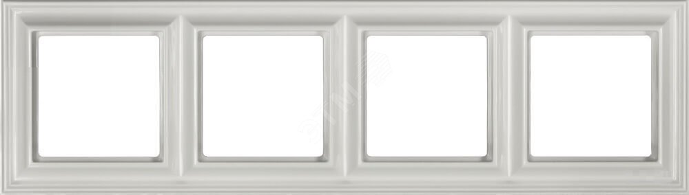 Изображение товара Рамка 4-местная серия Eco DECO белая из термопласта для вертикальной и горизонтальной установки