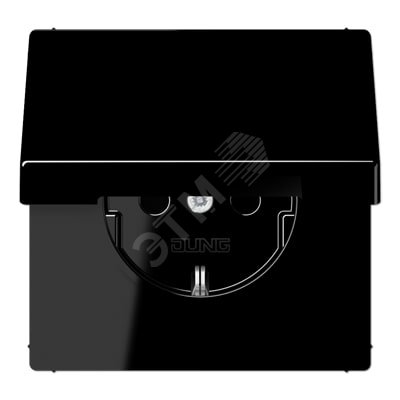 Изображение товара Штепсельная розетка SCHUKO одинарная с заземлением и крышкой 16A 250V JUNG LS1520KLSW