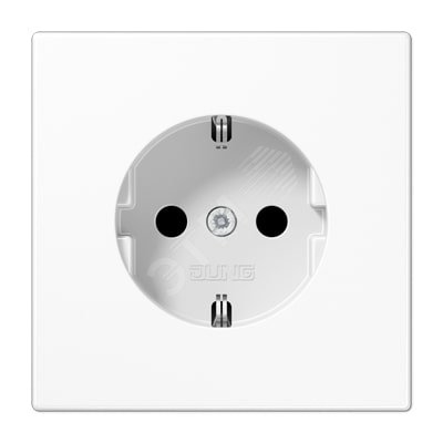 Изображение товара Штепсельная розетка SCHUKO одинарная с заземлением, 16A, 250V, белая, серия LS990