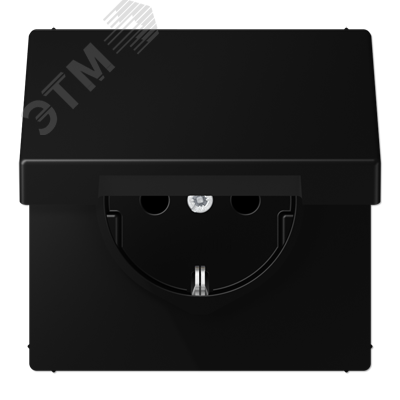 Изображение товара Розетка SCHUKO с крышкой термопласт черный матовый