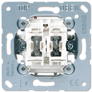 Выключатель контрольный 2-клавишный с подсветкой (две лампы в комплекте). Механизм. 10A 250V 505U5 JUNG