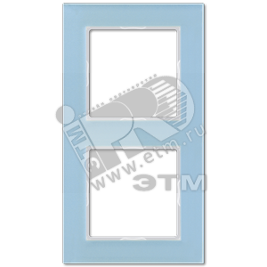 Рамка 2-я для горизонтальной/вертикальной установки  Серия- ACreation  Материал- стекло  Цвет- серо-голубой