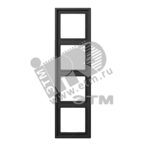 Рамка 4-я для горизонтальной/вертикальной установки  Серия- LS990  Материал- металл  Цвет- антрацит