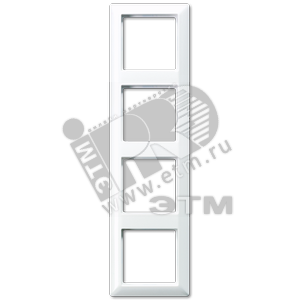 Рамка 4-я для горизонтальной/вертикальной установки  Серия- AS550  Материал- дуропласт  Цвет- белый