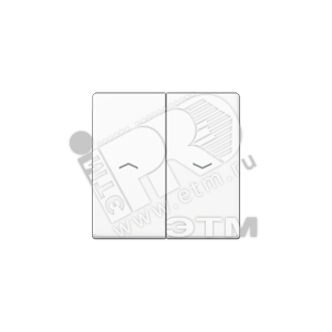Клавиша 2-я с символом  стрелки  для жалюзийного выключателя  и кнопки  Серия AS500  Материал- дуропласт  Цвет- белый