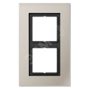 Изображение товара Рамка 2-я для горизонтальной/вертикальной установки Серия- LS plus Материал- металл Цвет- нержавеющая сталь (шт)