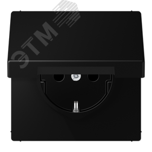 Изображение товара Розетка SCHUKO с крышкой, термопласт, черный матовый (шт)