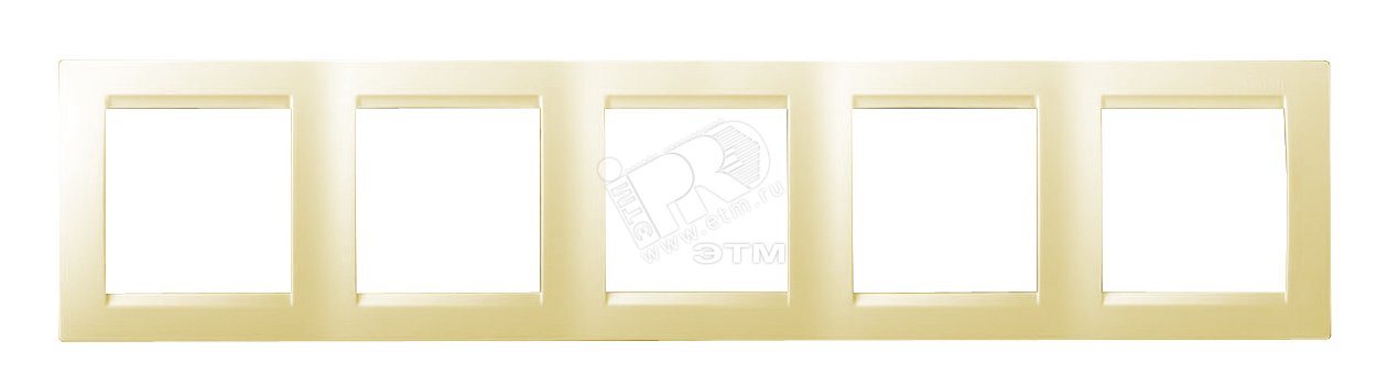 Изображение товара Рамка на 5 постов слоновая кость, серия Simon 15, скрытый монтаж