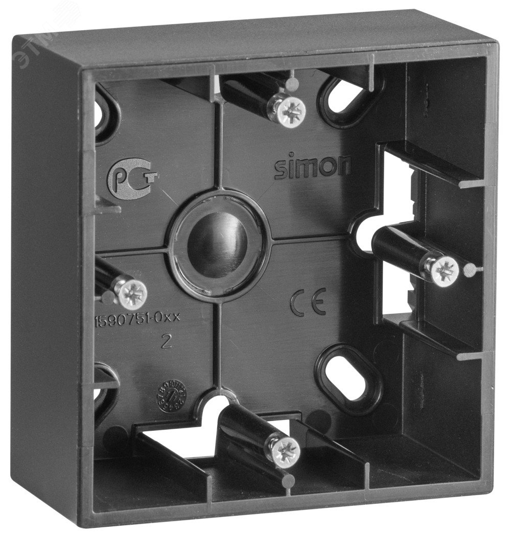 Изображение товара Коробка для наружного монтажа на 1 пост графит Simon 1590751-038