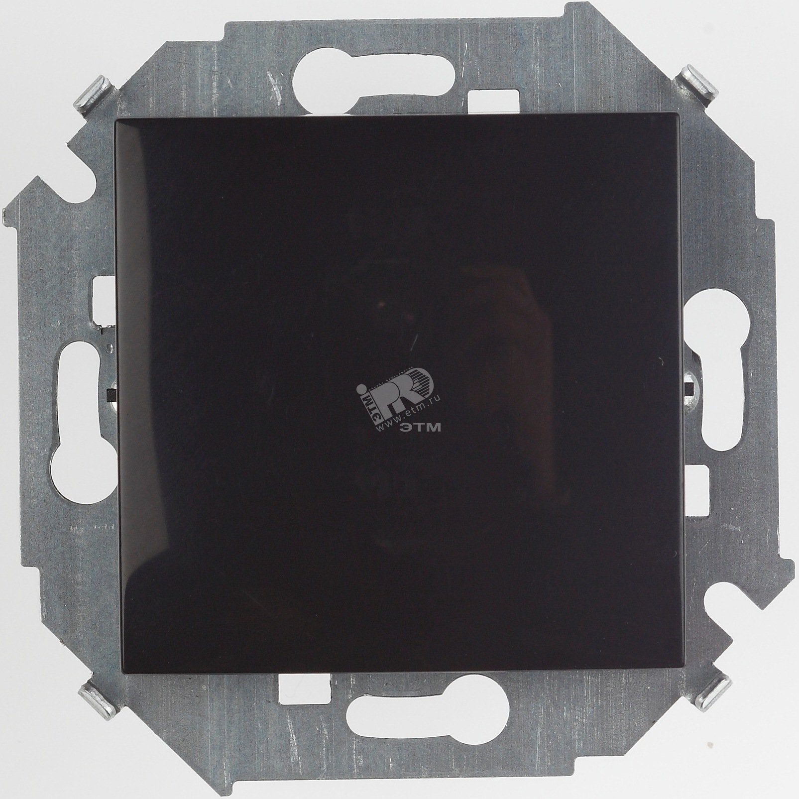 Выключатель одноклавишный с подсветкой 16А 250В винтовой зажим черный глянец 1591104-032 Simon
