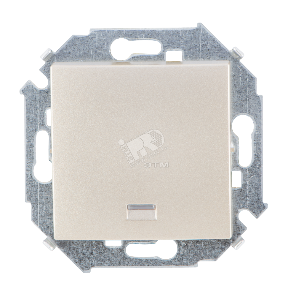 Изображение товара Выключатель одноклавишный с подсветкой 16А 250В винтовой зажим шампань