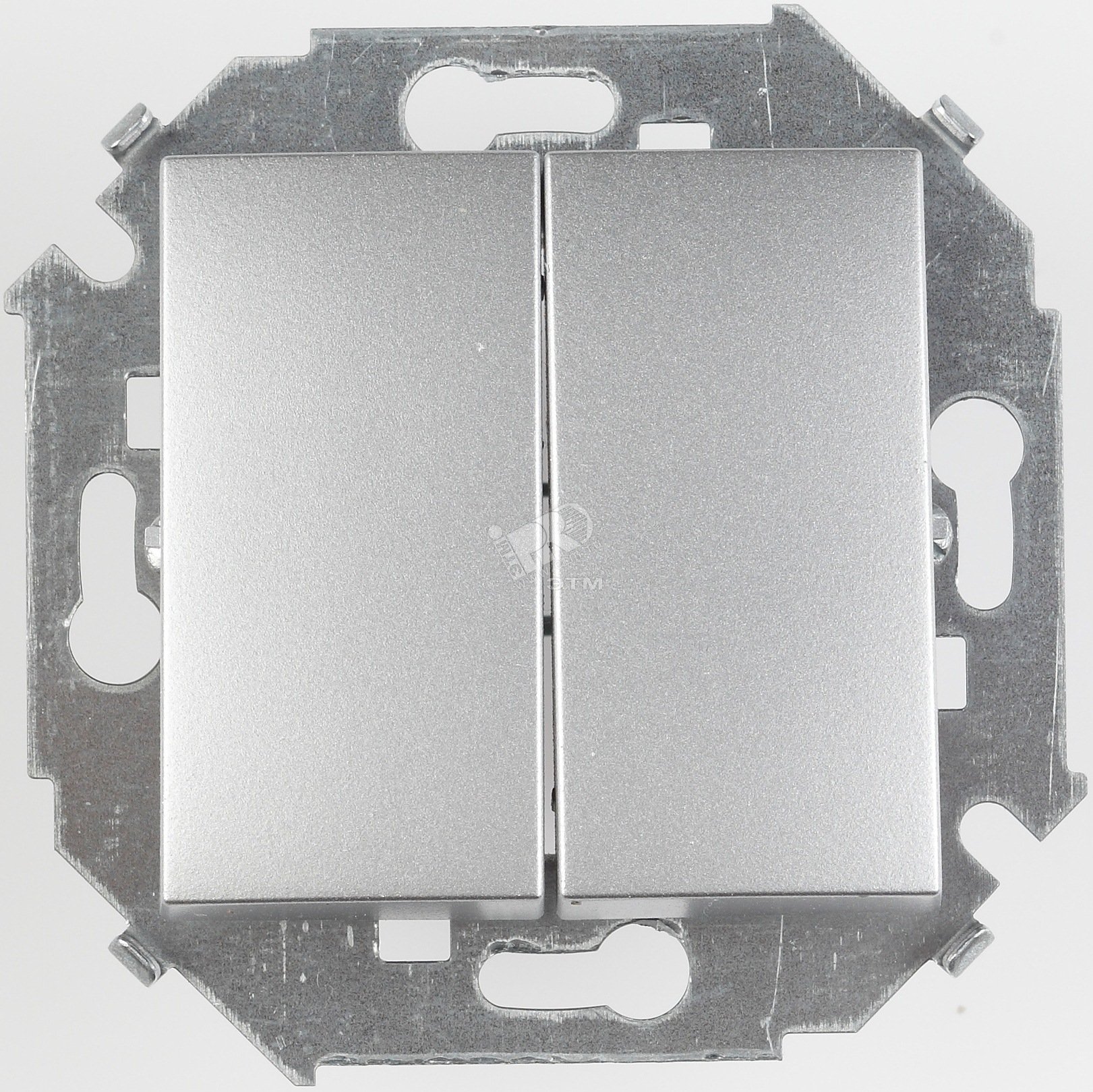 Выключатель двухклавишнный проходной (переключатель), 16А, 250В, винтовой зажим, алюминий 1591397-033 Simon