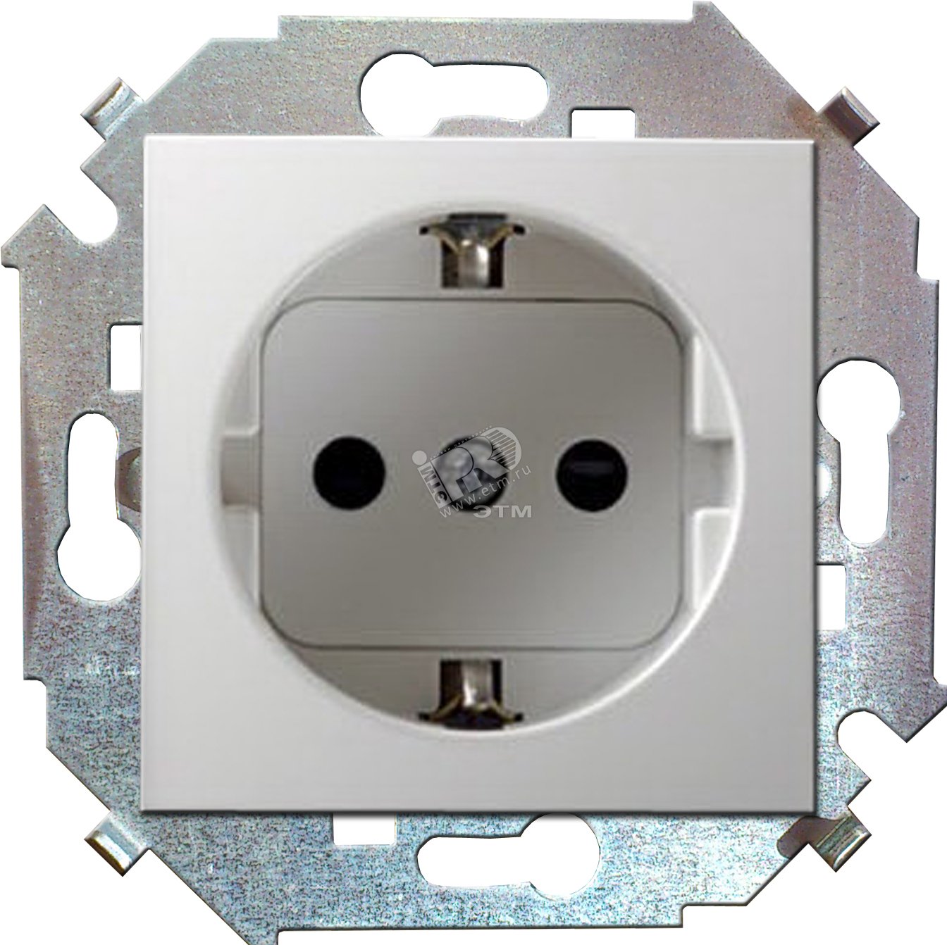 Изображение товара Розетка силовая с заземлением и шторками 16А 250В белая Simon