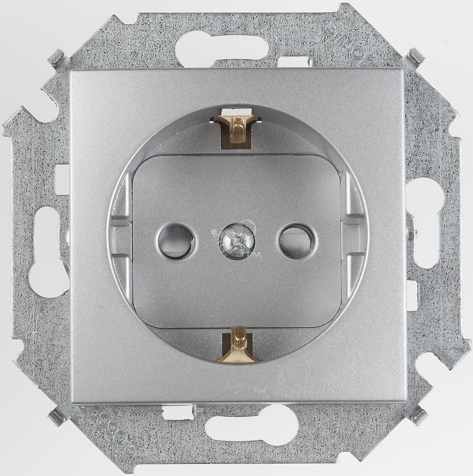 Изображение товара Розетка силовая Schuko 2P+E с шторками и алюминиевым корпусом Simon 1591443-033