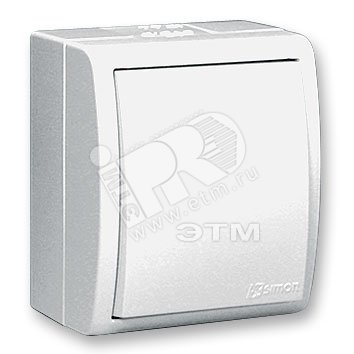 Изображение товара Выключатель одноклавишный с подсветкой IP54 10А 250В белый