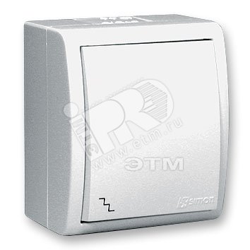 Изображение товара Выключатель проходной с подсветкой IP54 10А 250В белый Simon S15A