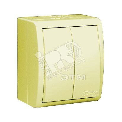 Изображение товара Выключатель двухклавишный с подсветкой IP54 10А 250В Simon 15 Aqua