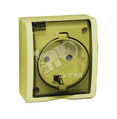 Изображение товара Розетка силовая Schuko IP54 с крышкой 16А 250В Simon 15 Aqua