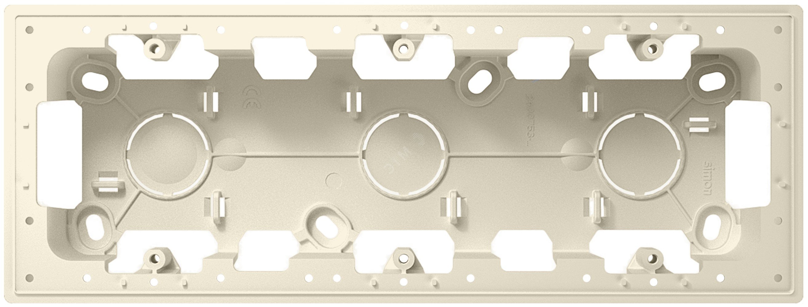 Изображение товара Коробка монтажная для накладного монтажа на 3 модуля слоновая кость