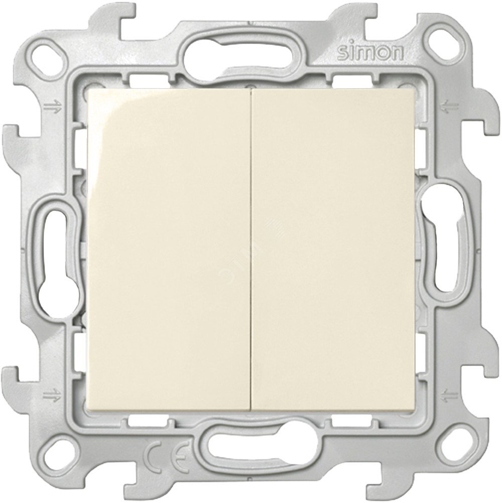 Изображение товара Переключатель двухклавишный Simon Harmonie IP20 бежевый матовый Россия