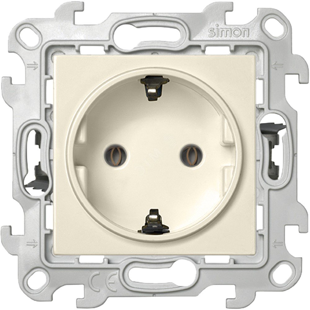Изображение товара Розетка Simon 2К+З без защитных шторок Push&Go слоновая кость