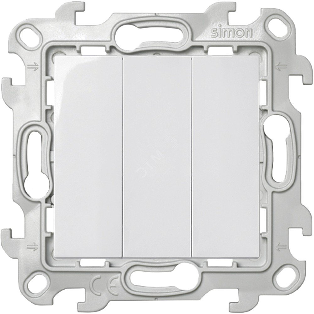 Изображение товара Выключатель трехклавишный Simon 2 Harmonie белый