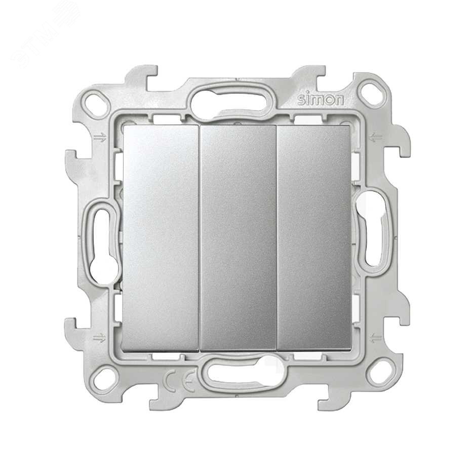 Изображение товара Трехклавишный выключатель 10AX 250V ALU Simon S24 Harmonie