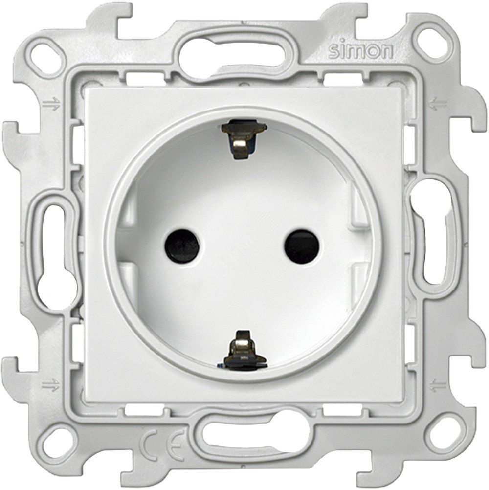 Изображение товара Розетка Schuko со шторками и заземлением Simon 2450432-030 белая
