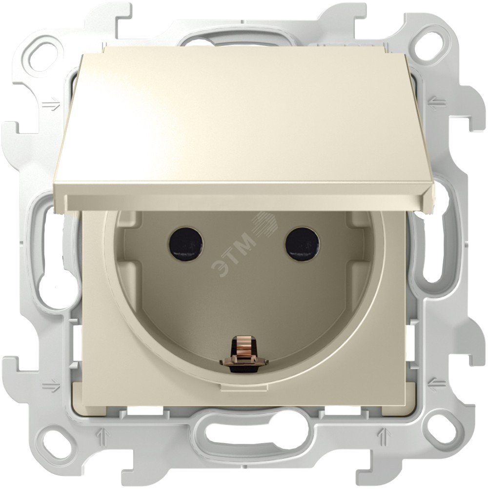 Изображение товара Розетка 2К+З Schuko IP44 слоновая кость Simon