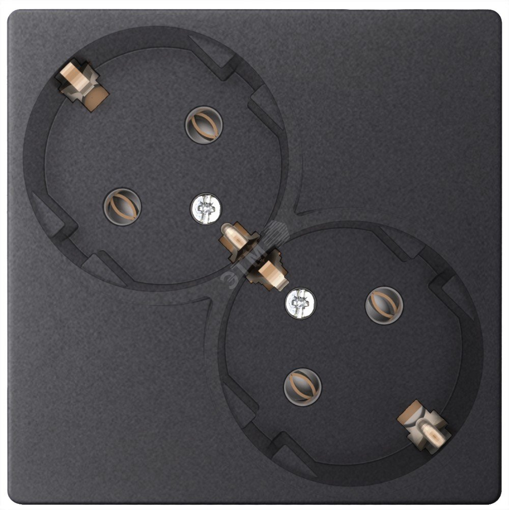 Изображение товара Розетка Simon 2х2К+З Schuko без штор графит IP20 для дома и офиса