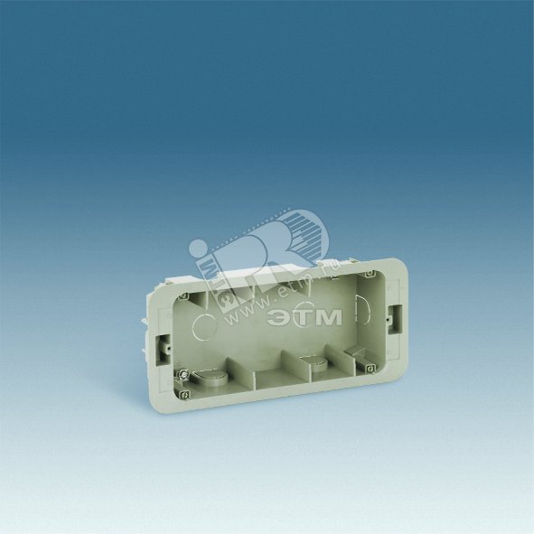 Изображение товара Коробка для внутреннего монтажа 1-рядной рамки с суппортами, 236х96х50,5мм (шт)