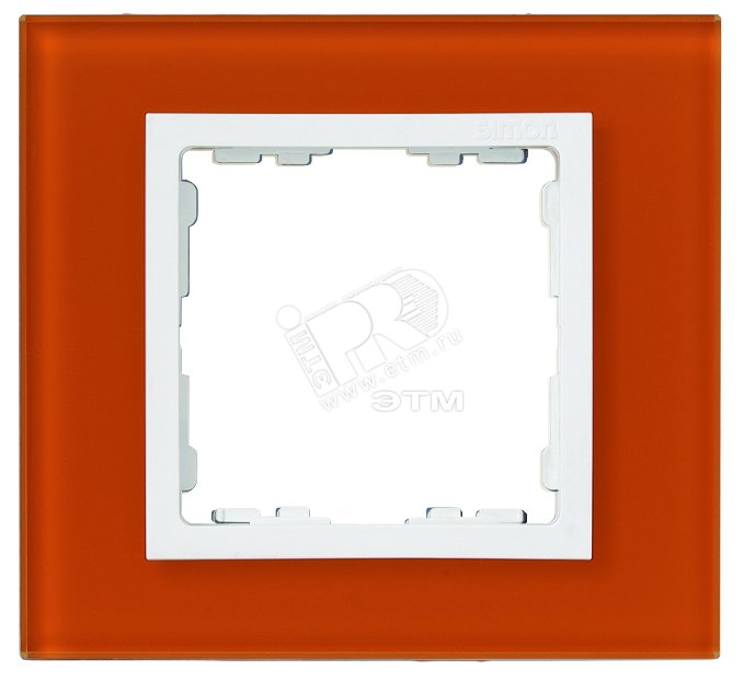 Изображение товара Рамка на 1 пост S82N оранжевая стеклянная глянцевая Simon