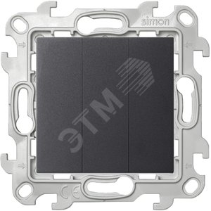 Изображение товара Выключатель трехклавишный, графит (шт)