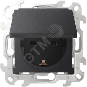 Изображение товара Розетка 2К+З Schuko IP44, графит (шт)