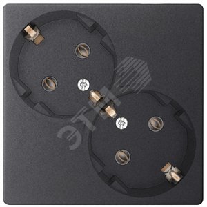 Изображение товара Розетка 2х2К+З Schuko без штор, графит (шт)