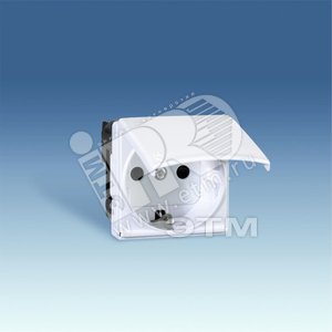 Изображение товара Розетка 2P+E Schuko с крышкой, шторки, винтовой зажим, 16А 250В, S27, сл.кость (шт)