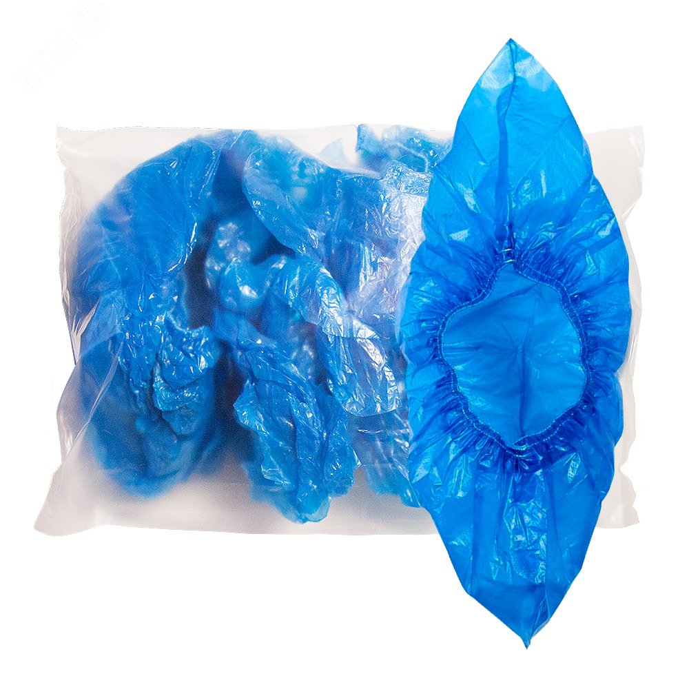 Бахилы полиэтиленовые валом, 40*15 см, голубые, усиленные, 100 шт/уп., . 15640 АДМ