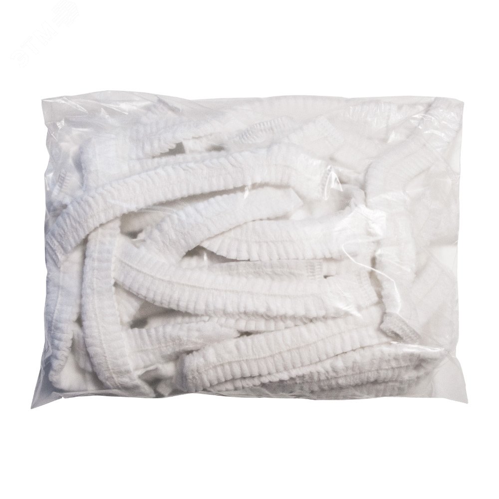 Изображение товара Шапочка-шарлотта, спанбонд, белая, лайт, 100 шт/уп (упак)