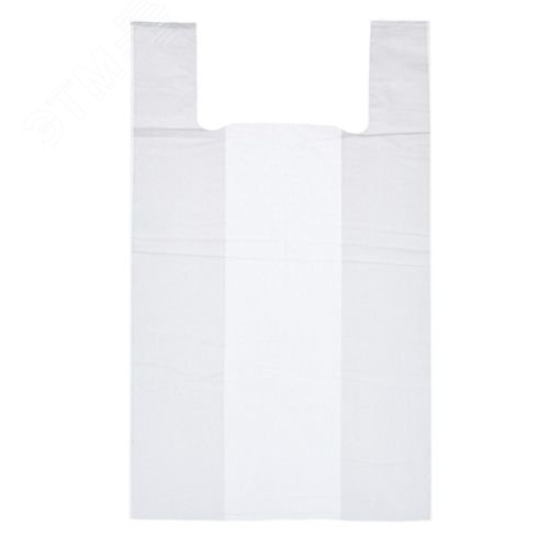 Изображение товара Пакеты-майка ПНД 38+15х68 см, 14 мкм, белые, 100 шт/уп. (упак)
