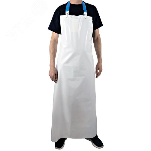 Изображение товара Фартук полиуретановый облегченный с шейной тесьмой, 150 мкм, 90x130 см, белый (шт)