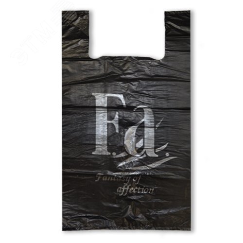 Изображение товара Пакеты-майка ПНД 30+16х54 см, 30 мкм, чёрные, FA, 50 шт/уп. (упак)