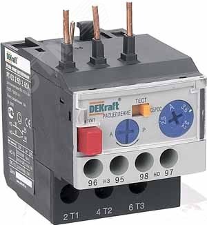 Реле электротепловое для контакторов РТ-03 09-18A 3.50-4.80А 23111DEK Dekraft - превью 3