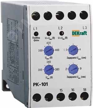 Реле контроля фаз РК-101 380В тип 01 23300DEK Dekraft - превью 3