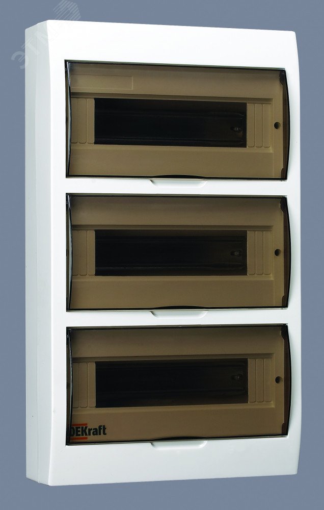 Щит распределительный навесной ЩРн-36 IP41 пластиковый прозрачная дверь 31014DEK Dekraft - превью