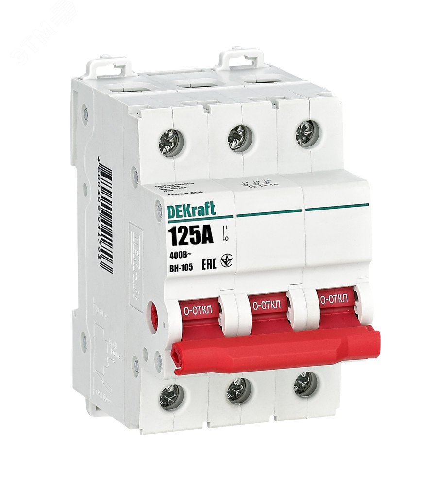 Изображение товара Выключатель-разъединитель 3Р 125А ВН-105 (шт)