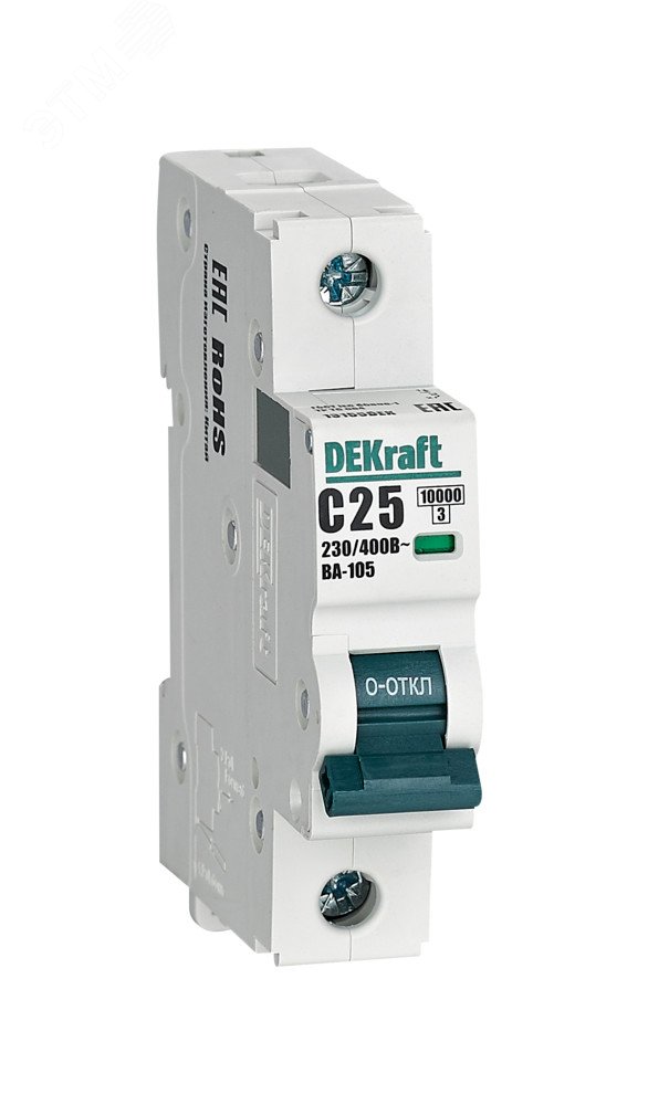Изображение товара Автоматический выключатель ВА-105 1P 25A C 10kA для DIN-рейки