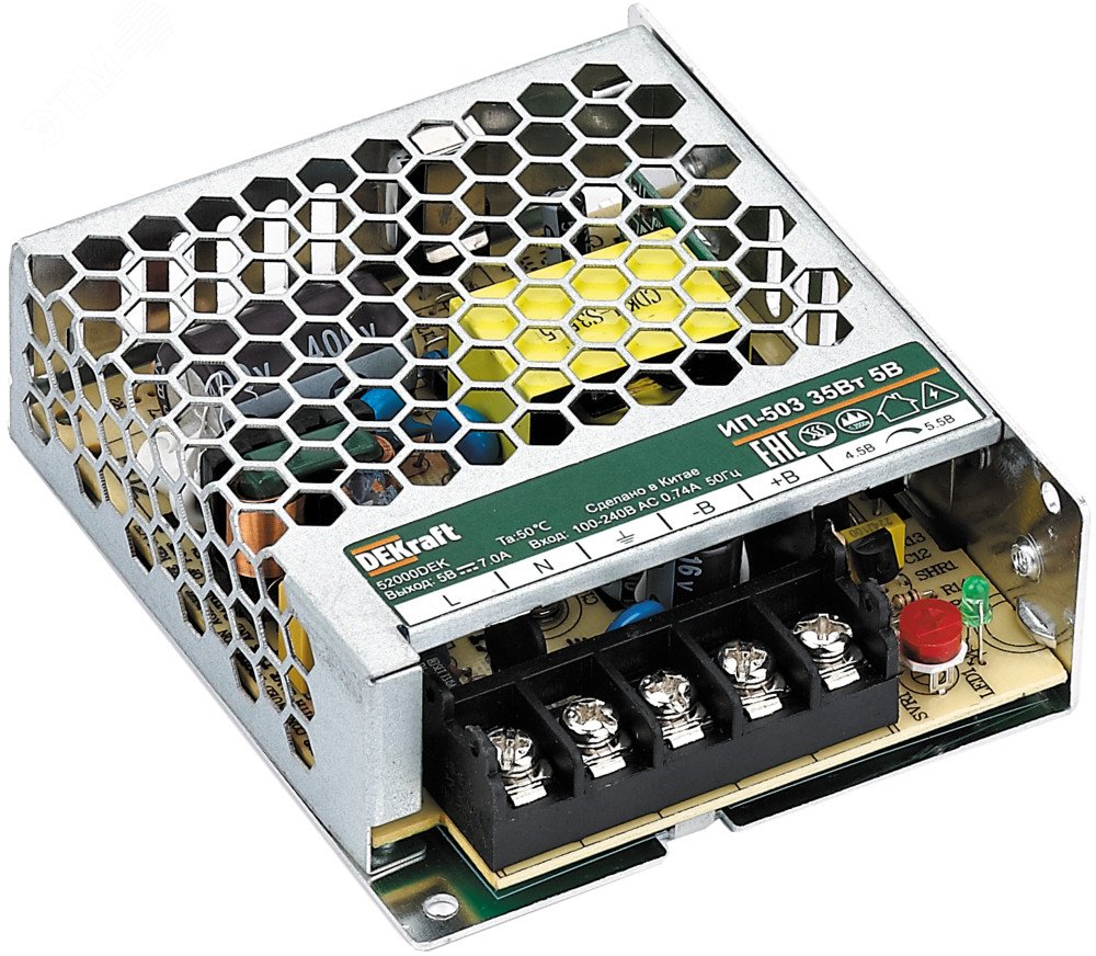 Изображение товара Источник питания импульсный 35Вт 48В 0,73А ИП-503 Dekraft