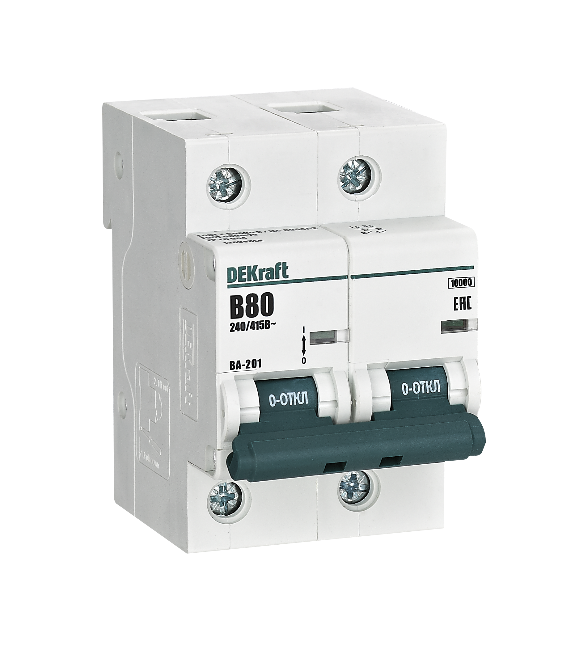 Автоматический выключатель ВА-201 2P 80А B 10кА