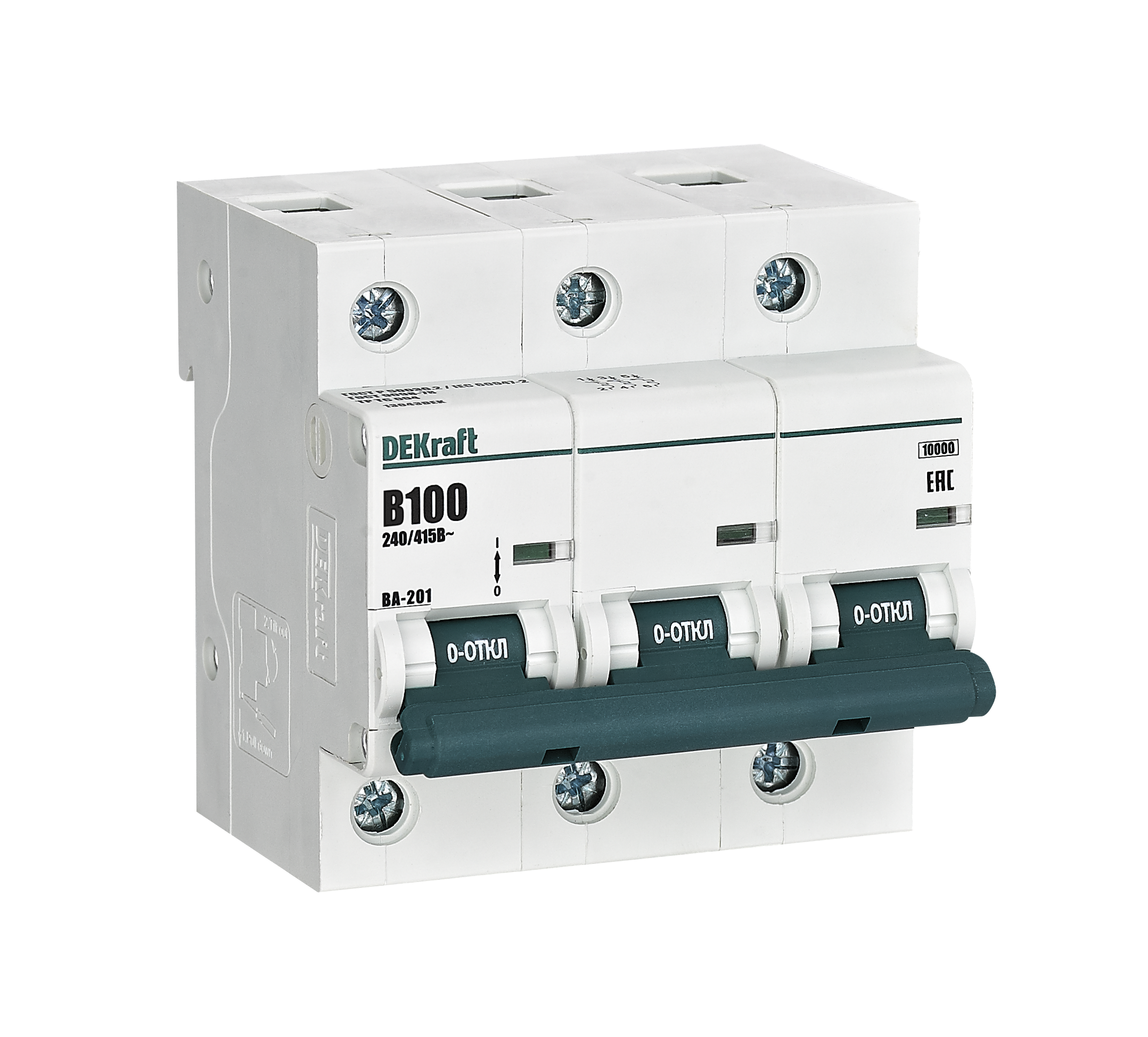 Автоматический выключатель ВА-201 3P 100А B 10кА