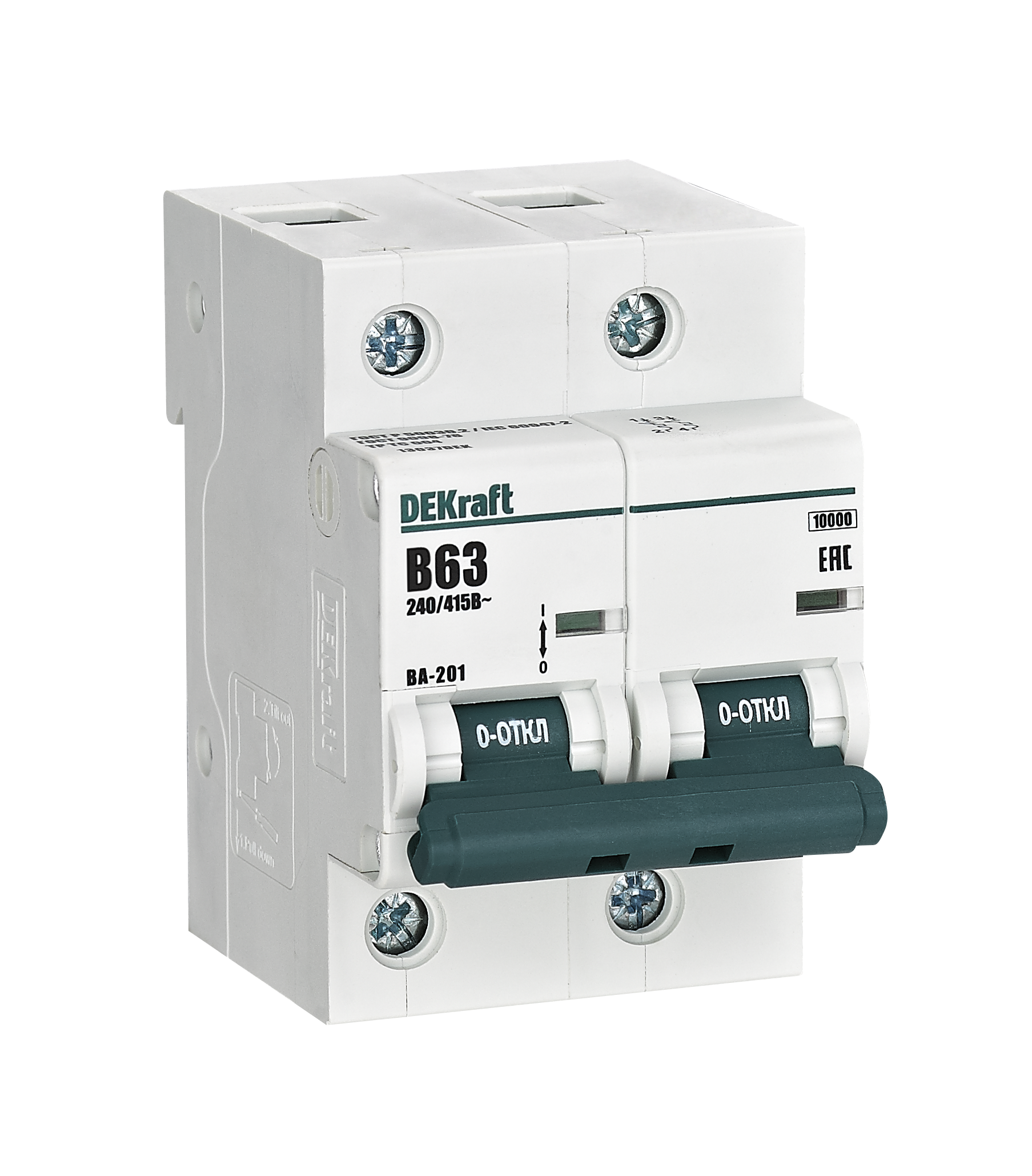 Автоматический выключатель ВА-201 2P 63А B 10кА